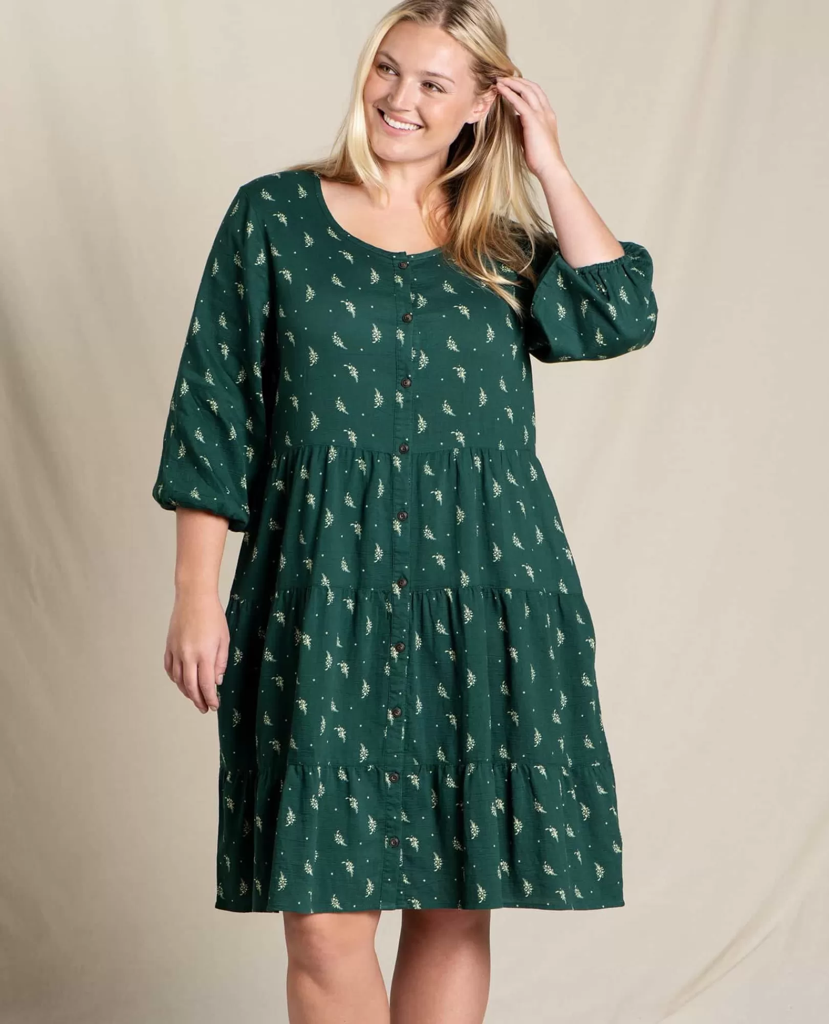 Shop Toad&Co Manzana Tiered Long Sleeve Dress