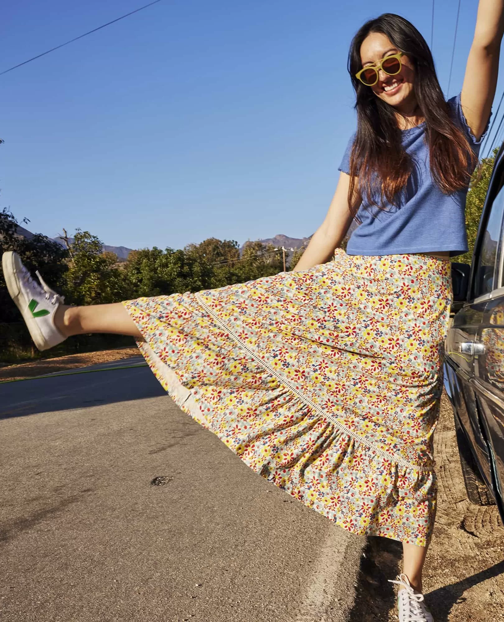 Outlet Toad&Co Marigold Tiered Midi Skirt