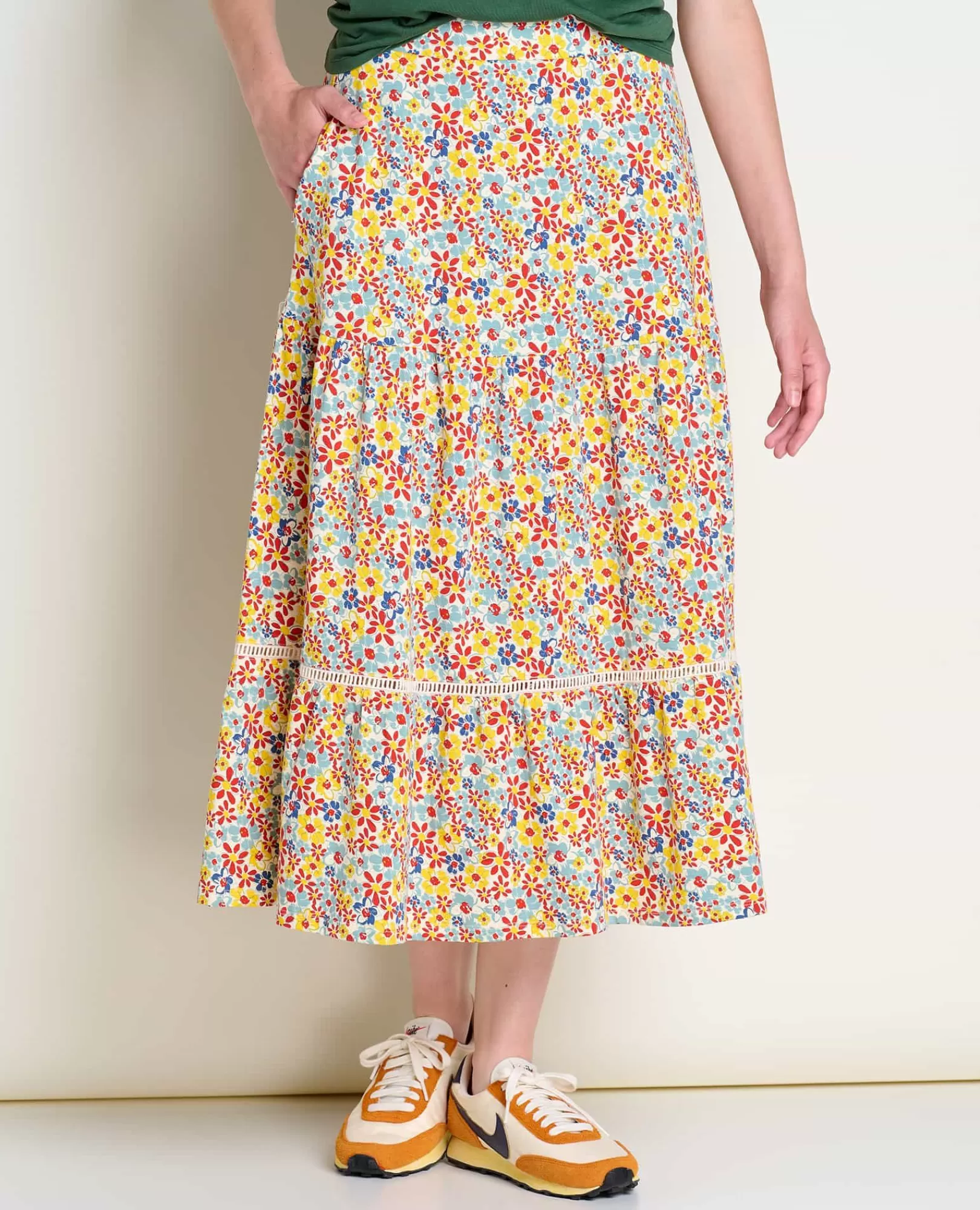 Outlet Toad&Co Marigold Tiered Midi Skirt